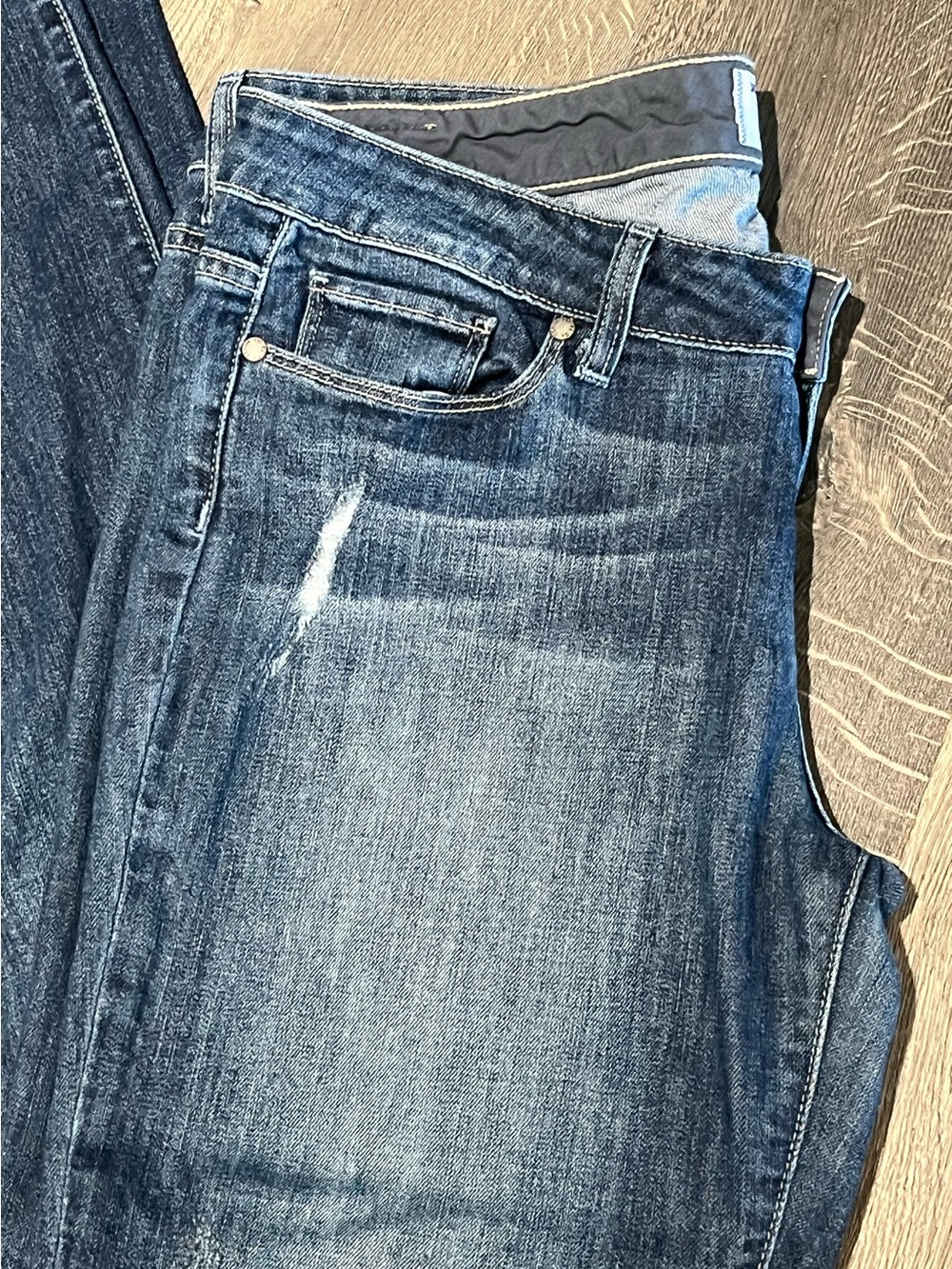 PAIGE Jimmy Jimmy Skinny Jeans | Dark Wash Distressed Stretch Denim Sz 29 EUC - Picture 3 of 8